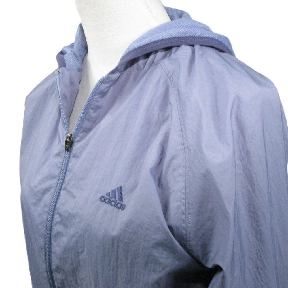 Adidas NWOT Slate Blue Zip Front Windbreaker Size Medium - Picture 2 of 6